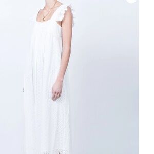 ALEXACHUNG FIFI MIDI DRESS WHITE Size 10